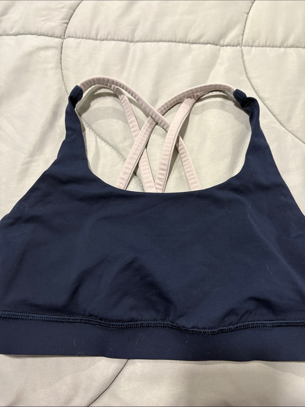 lululemon athletica Navy  Top with Light Pink Straps